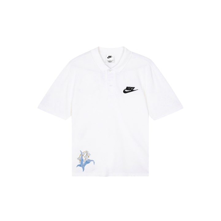 Nike Nike Polo Shirts Men's White Polo Collar Moderate Straight Fit