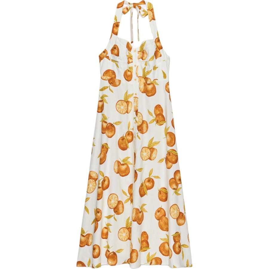 ZARA Slip Dresses Women's Orange V Neck Moderate Long