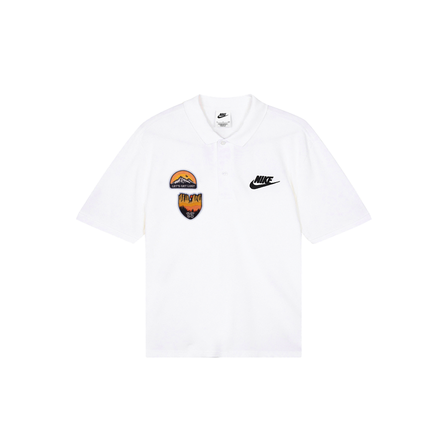 Nike Nike Polo Shirts Men's White Polo Collar Moderate Straight Fit