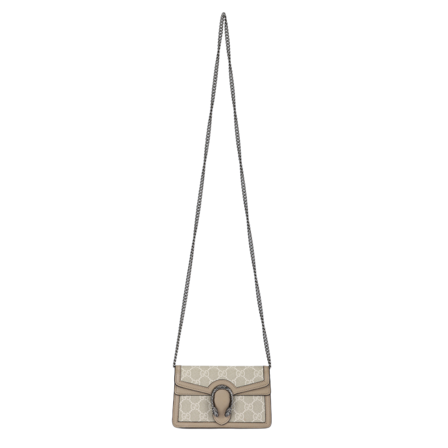 GUCCI Dionysus Canvas With Leather Chain Bag, Crossbody Bag, Shoulder Bag Extra Mini Women's Beige/White