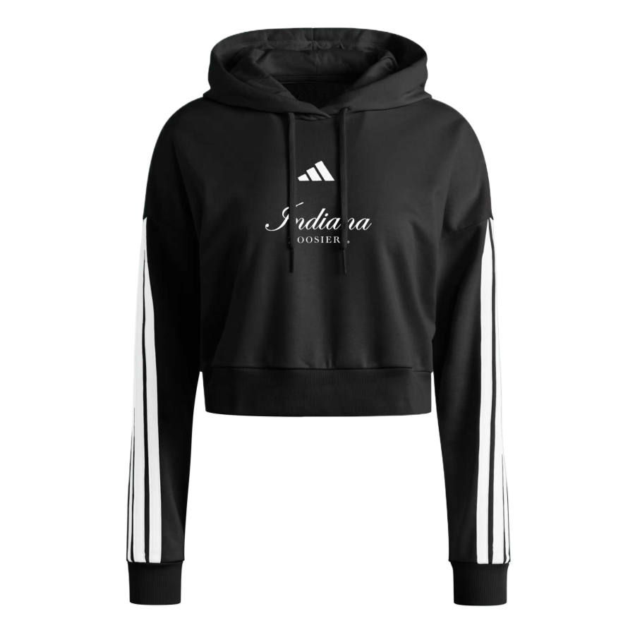 Adidas Adidas Free Shipping With AdiClub Indiana Hoosiers Essentials 3 Stripes Crop Hoodie