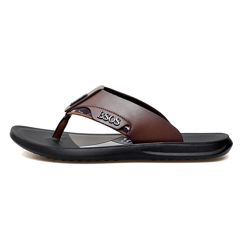 PAIBLOKS Rubber Sole Quick Dry Slip Resistant Abrasion Resistant Odor Resistant Quiet Flip Flops Men's