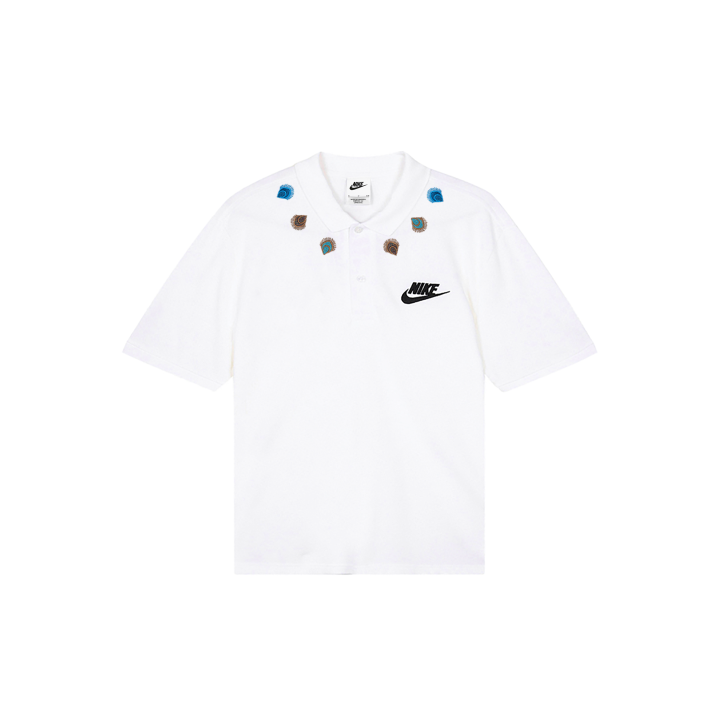 Nike Nike Polo Shirts Men's White Polo Collar Moderate Straight Fit