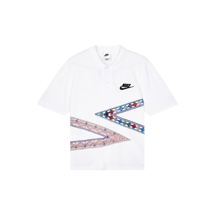Nike Nike Polo Shirts Men's White Polo Collar Moderate Straight Fit