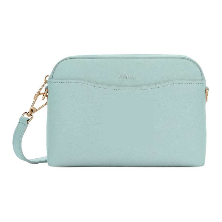 Furla Cow Leather Shoulder Bag, Crossbody Bag Mini Women's Green