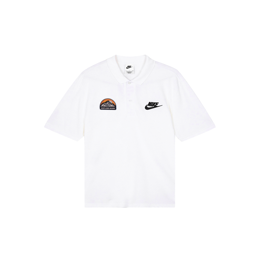 Nike Nike Polo Shirts Men's White Polo Collar Moderate Straight Fit