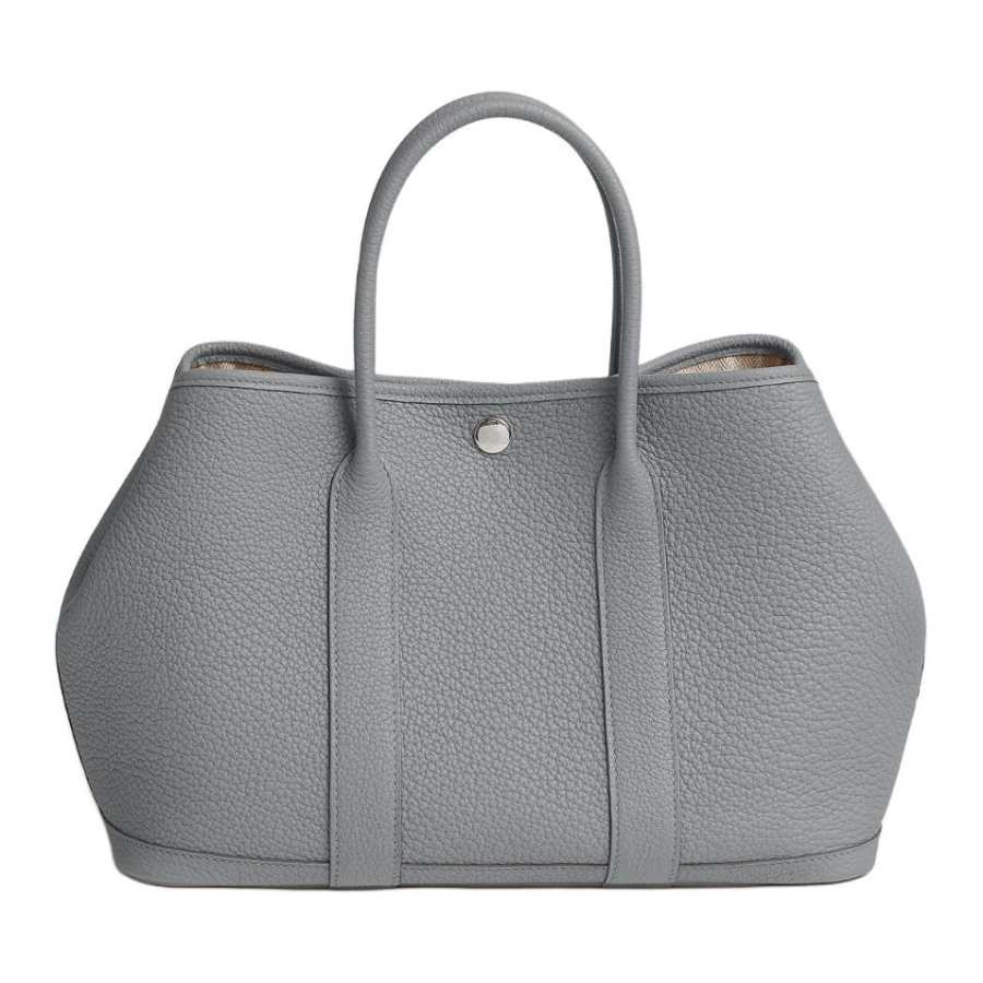 HERMES Garden Party Negonda Calfskin Handbag 30 Women's P0 Gris Pantin Puppet Gray