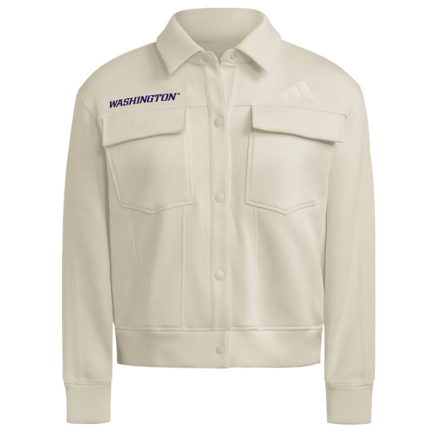 Adidas Adidas Free Shipping With AdiClub Washington Huskies Women's Exclusive Faux Denim 3 Stripes Fleece Jacket