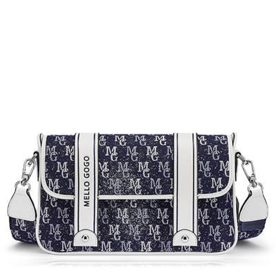 MELLO GOGO Fabric Shoulder Bag, Crossbody Bag, Shoulder Bag Medium Women's Navy Blue