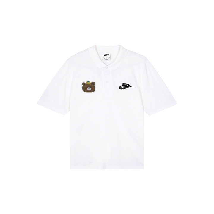 Nike Nike Polo Shirts Men's White Polo Collar Moderate Straight Fit