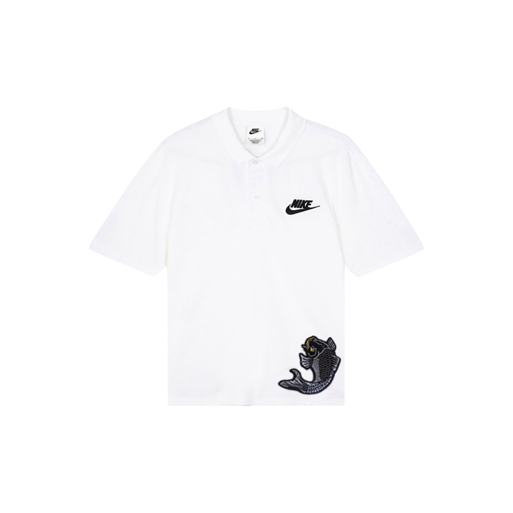 Nike Nike Polo Shirts Men's White Polo Collar Moderate Straight Fit