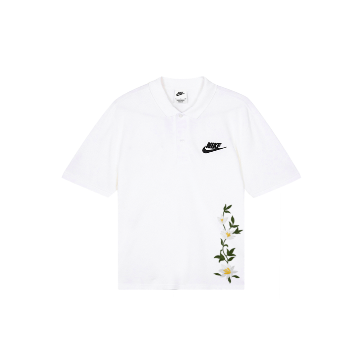 Nike Nike Polo Shirts Men's White Polo Collar Moderate Straight Fit