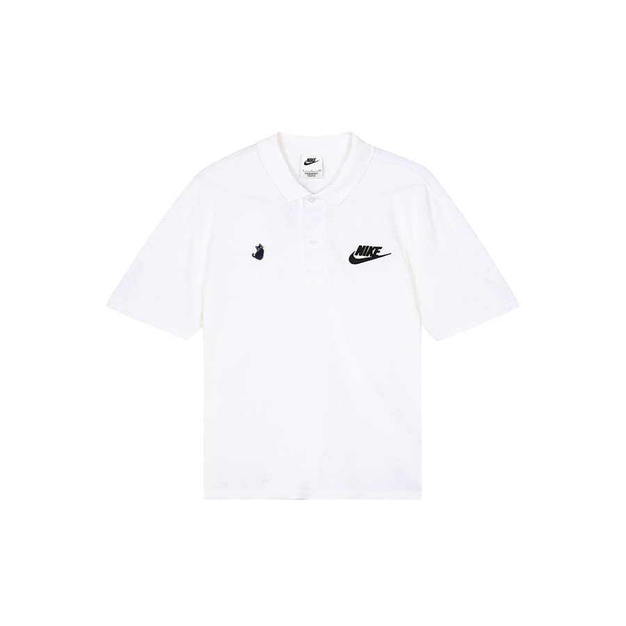 Nike Nike Polo Shirts Men's White Polo Collar Moderate Straight Fit