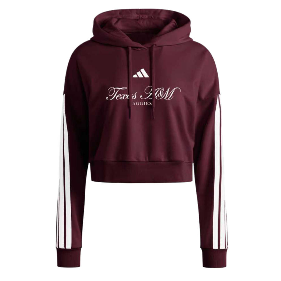 Adidas Adidas Free Shipping With AdiClub Texas A&M Aggies Essentials 3 Stripes Crop Hoodie