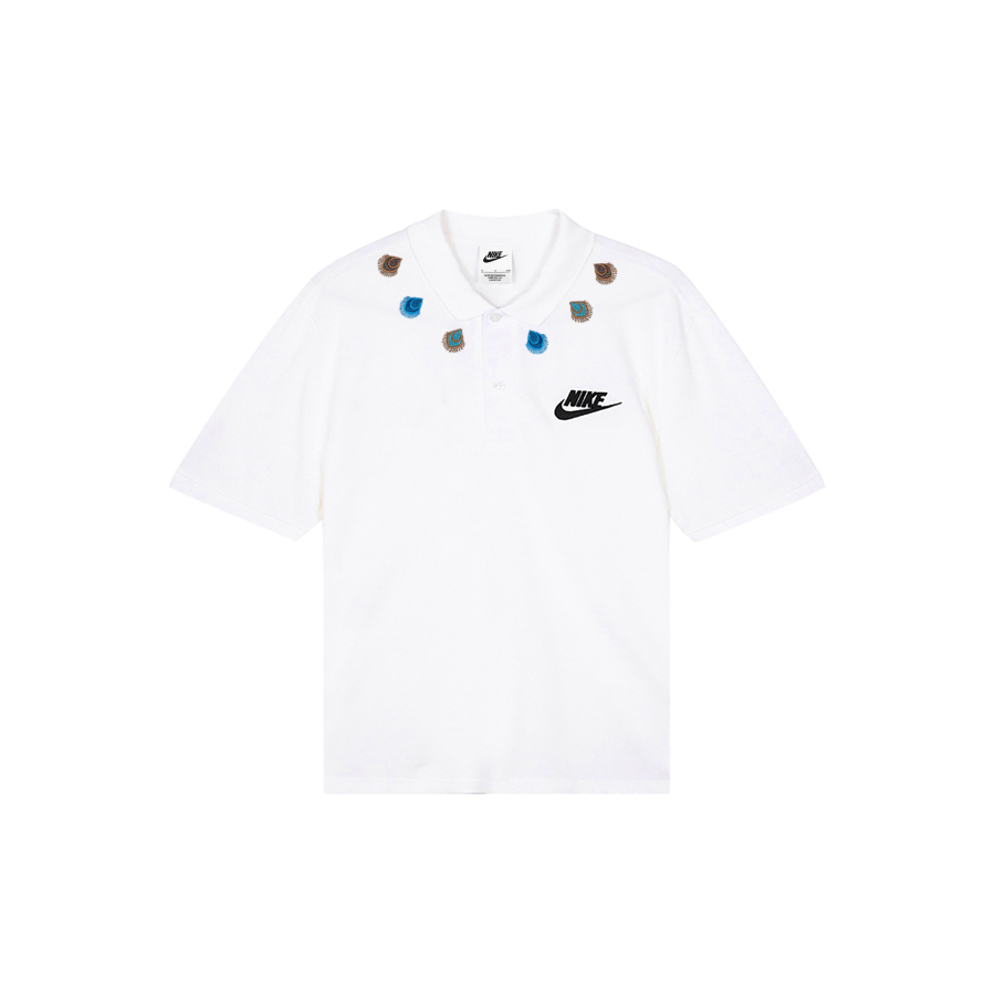 Nike Nike Polo Shirts Men's White Polo Collar Moderate Straight Fit