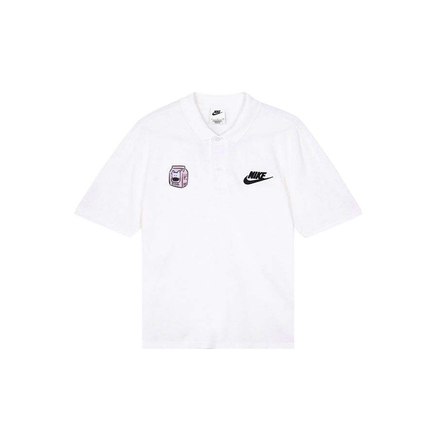 Nike Nike Polo Shirts Men's White Polo Collar Moderate Straight Fit