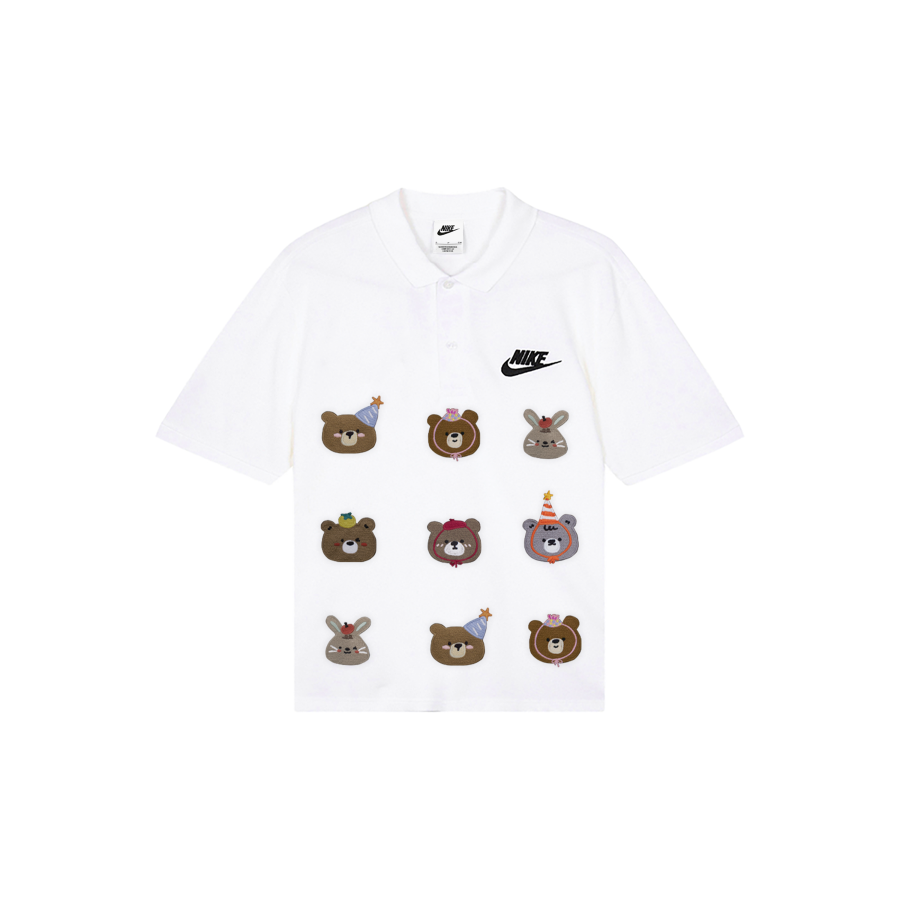 Nike Nike Polo Shirts Men's White Polo Collar Moderate Straight Fit