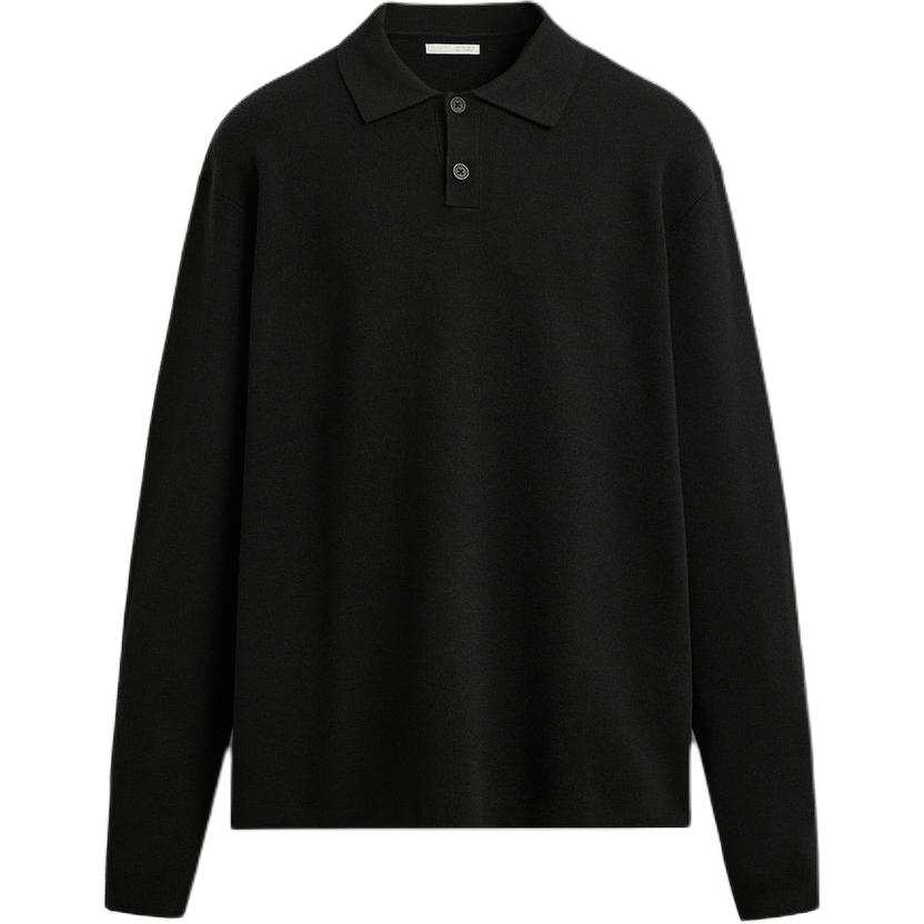 ZARA Polo Shirts Men's Black Polo Collar Moderate