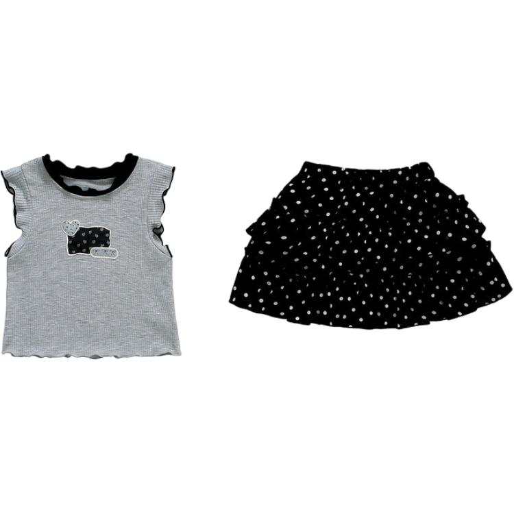 PROTECTCAMEL PROTECTCAMEL Pre School Two Piece Skirt Sets Crew Neck Moderate Short