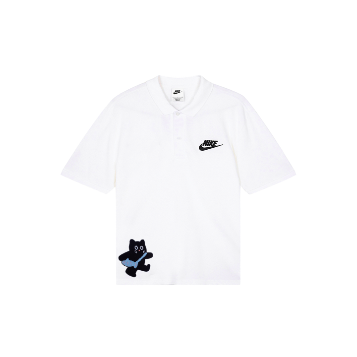 Nike Nike Polo Shirts Men's White Polo Collar Moderate Straight Fit