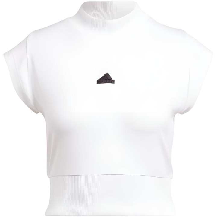 Adidas Adidas Crop Tops Women's White Crew Neck Moderate