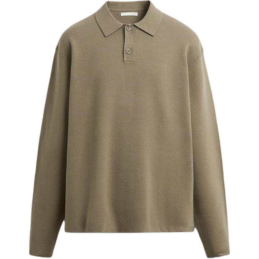 ZARA Polo Shirts Men's Sage Green Polo Collar Moderate