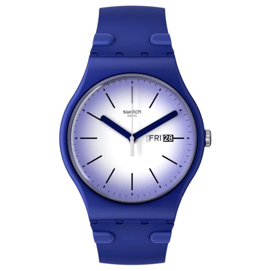 SWATCH September Collection Quartz Movement 30m Waterproof Unisex Watch 41mm White Dial Plastic Watch Case