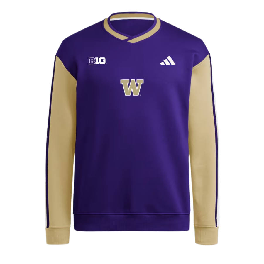 Adidas Adidas Free Shipping With AdiClub Washington Huskies 3 Stripes Fleece Jersey Crew