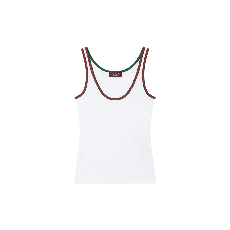 GUCCI Web Detailed Rib Tank Top