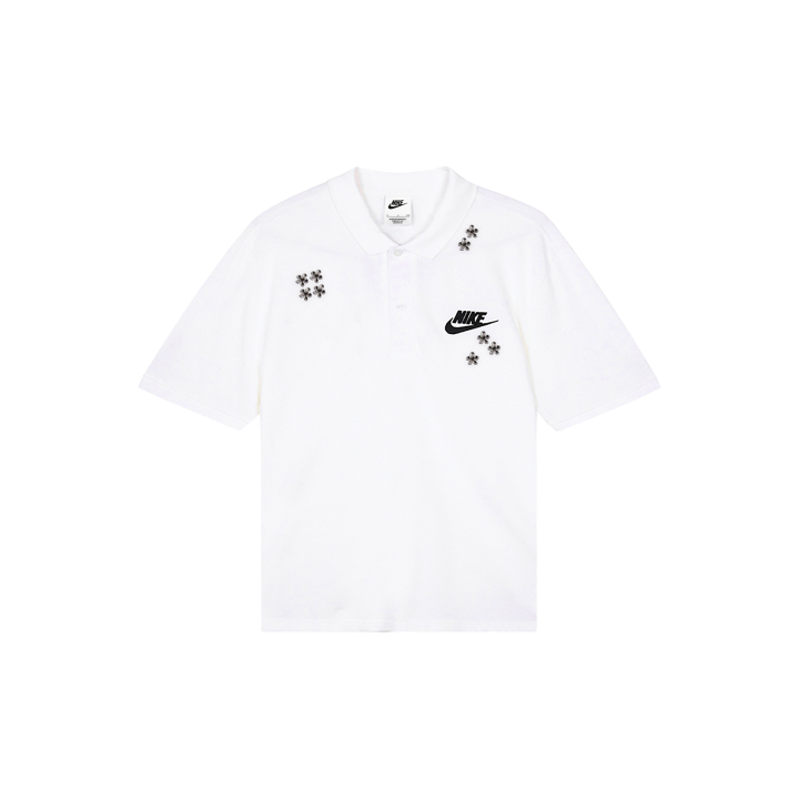 Nike Nike Polo Shirts Men's White Polo Collar Moderate Straight Fit