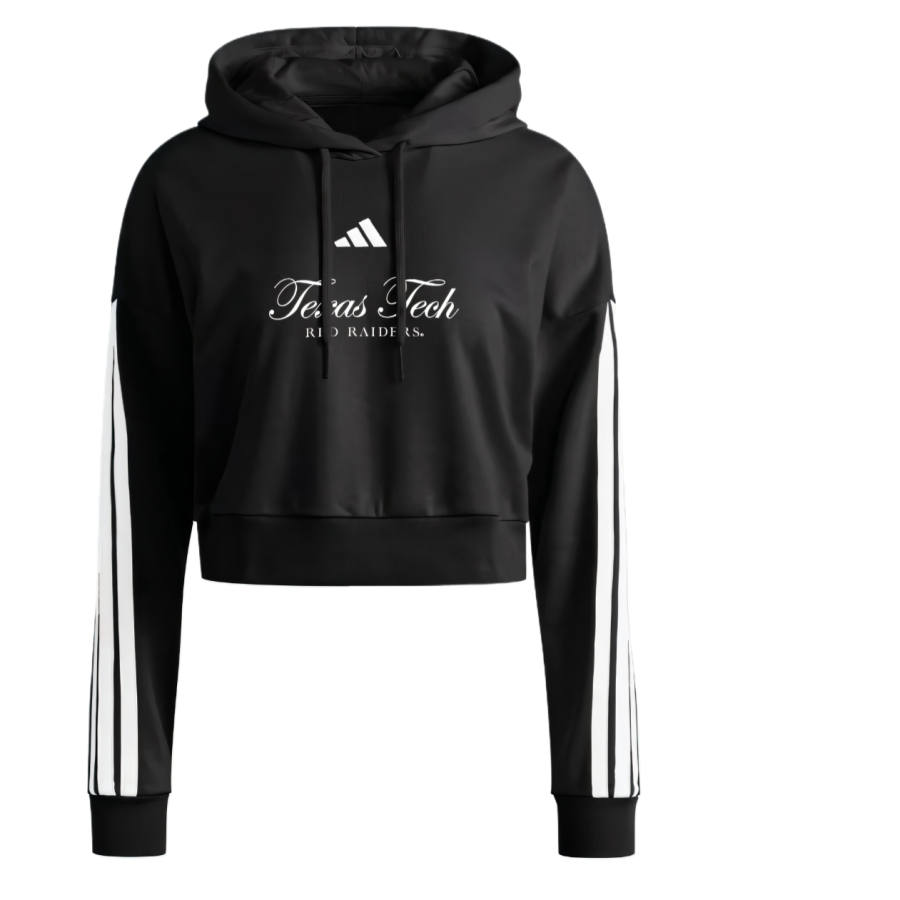 Adidas Adidas Free Shipping With AdiClub Texas Tech Essentials 3 Stripes French Terry Cropped Hoodie