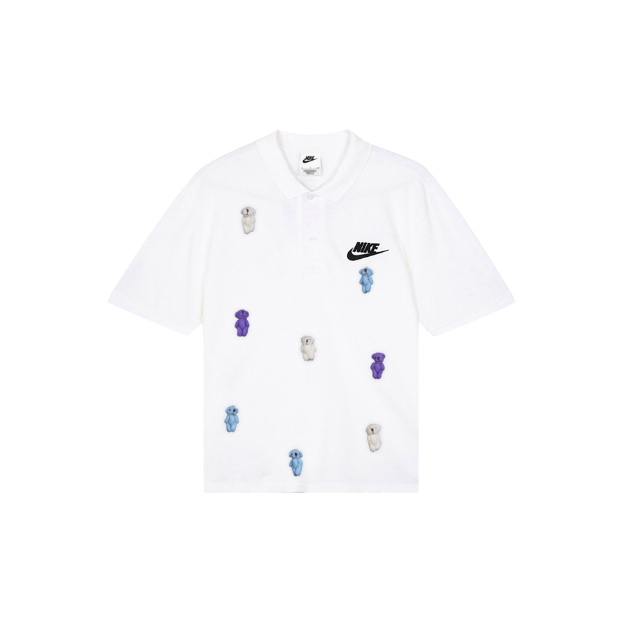 Nike Nike Polo Shirts Men's White Polo Collar Moderate Straight Fit