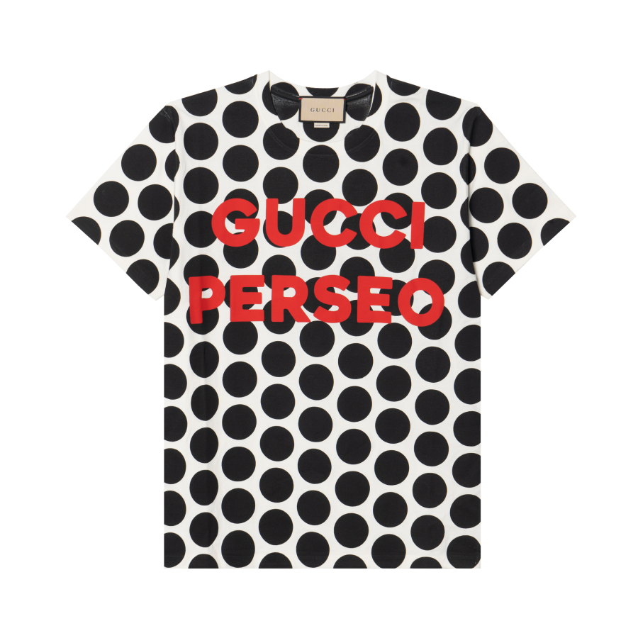 GUCCI Perseo Polka Dot Print T Shirt