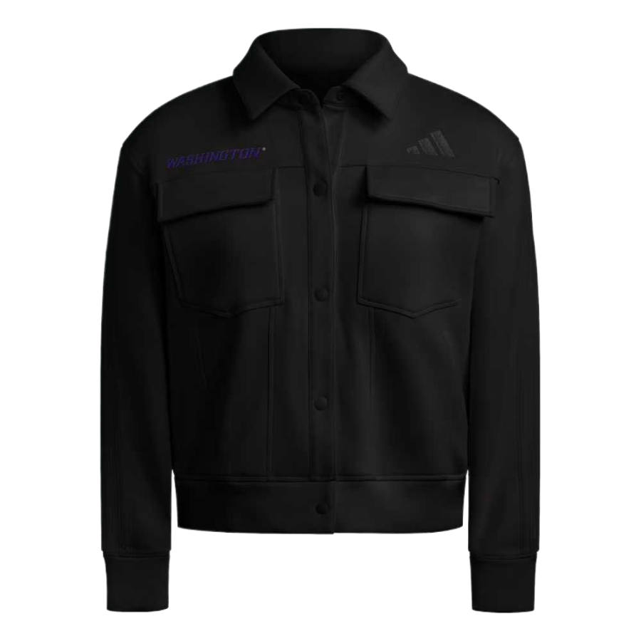 Adidas Adidas Free Shipping With AdiClub Washington Huskies Women's Exclusive Faux Denim 3 Stripes Fleece Jacket