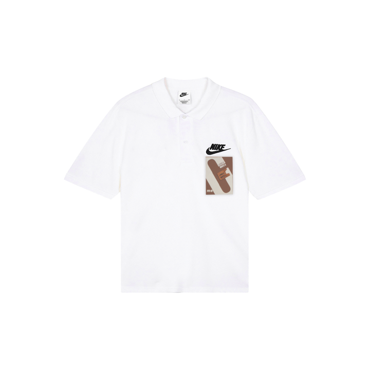 Nike Nike Polo Shirts Men's White Polo Collar Moderate Straight Fit