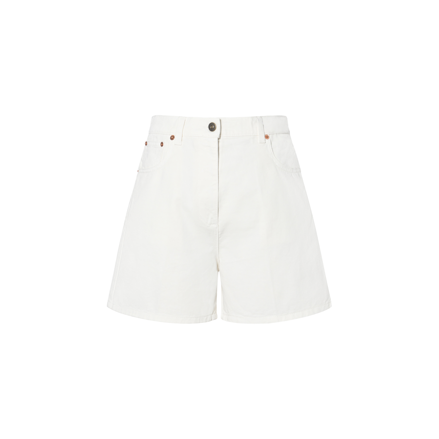 GUCCI FW21 Denim Shorts Women's White