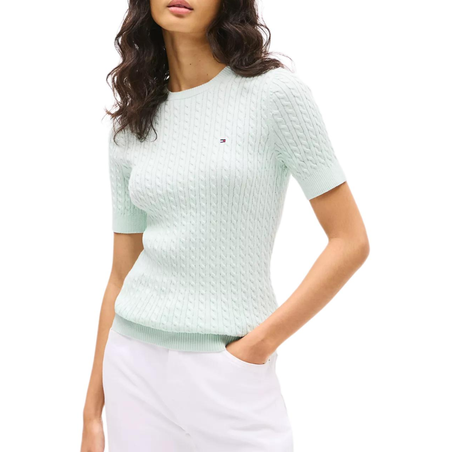 Tommy Hilfiger Sweaters Women's Mint Green Crew Neck Moderate Other