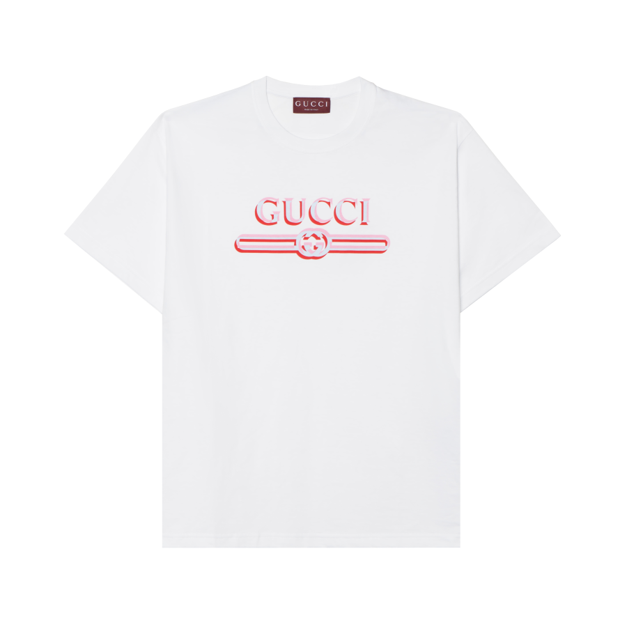GUCCI Logo Printed Crewneck T Shirt