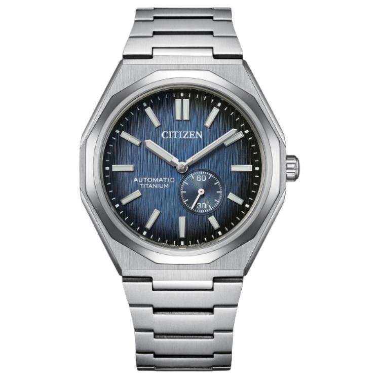 CITIZEN Mechanical Wrist Watch Collection Wrist Watches Automatic Mechanical Movement Titanium Strap 40.5mm Blue Dial