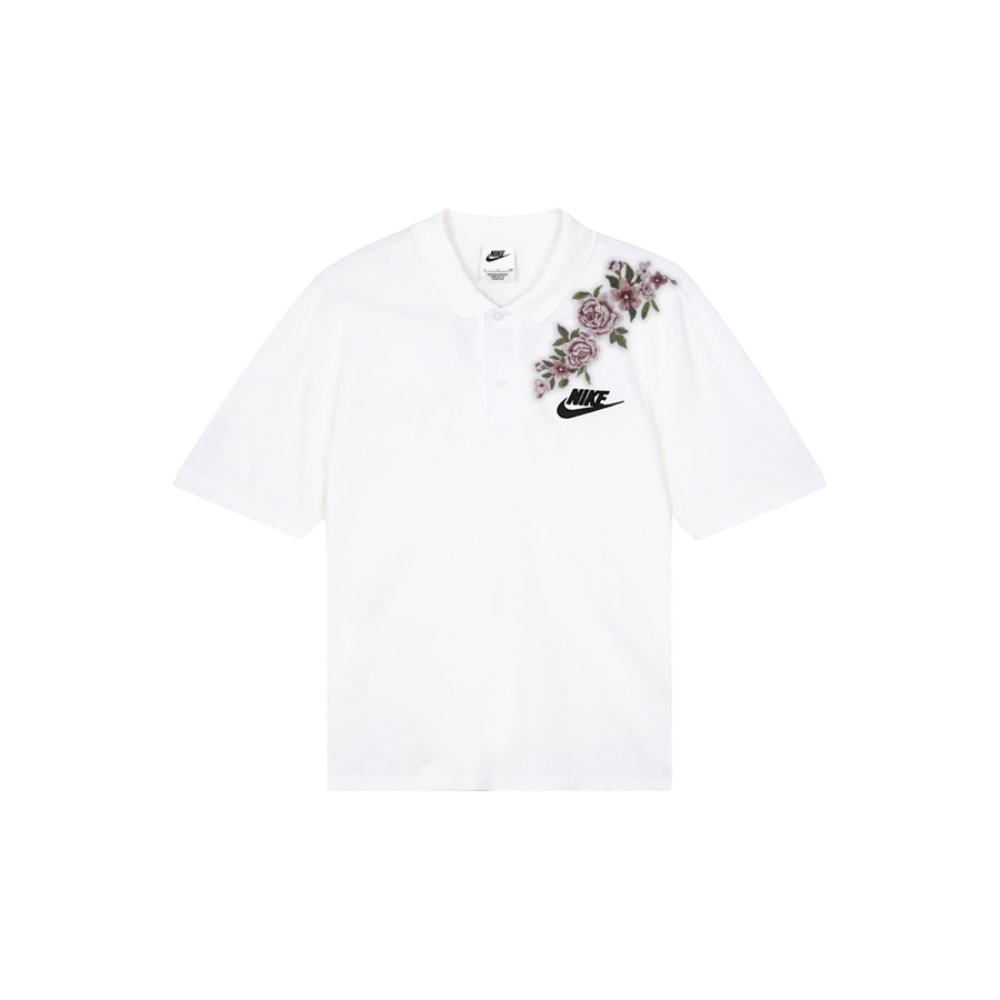 Nike Nike Polo Shirts Men's White Polo Collar Moderate Straight Fit