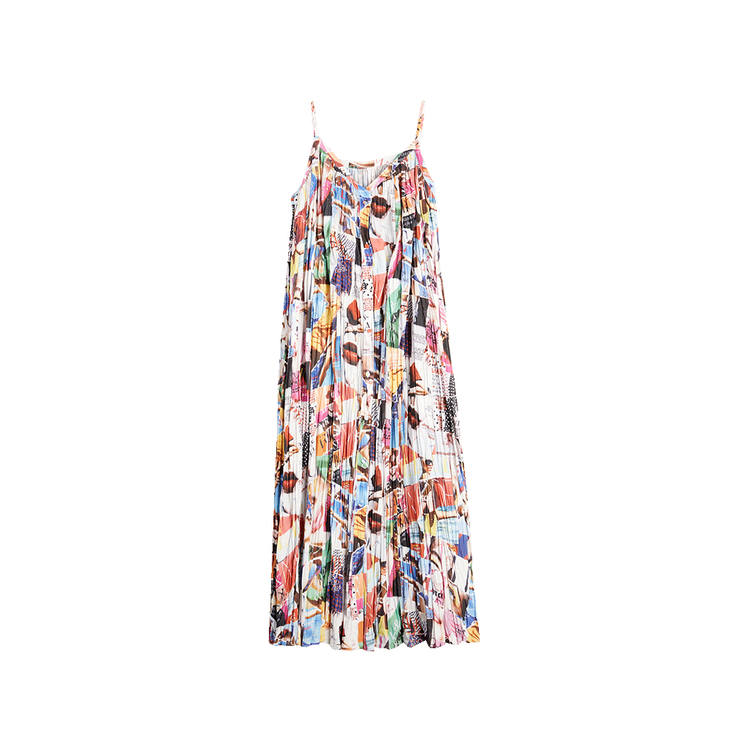 ELLE Slip Dresses Women's Red Flower V Neck Moderate Mid Length