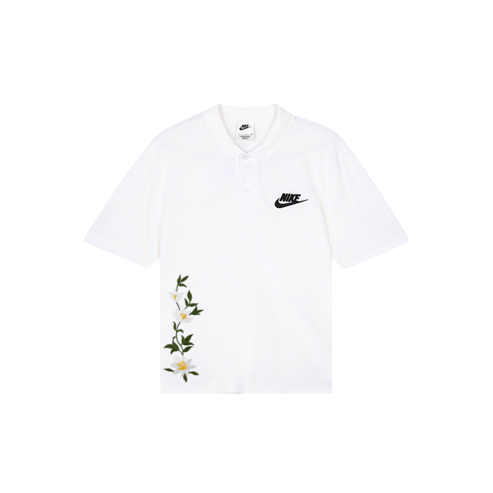 Nike Nike Polo Shirts Men's White Polo Collar Moderate Straight Fit