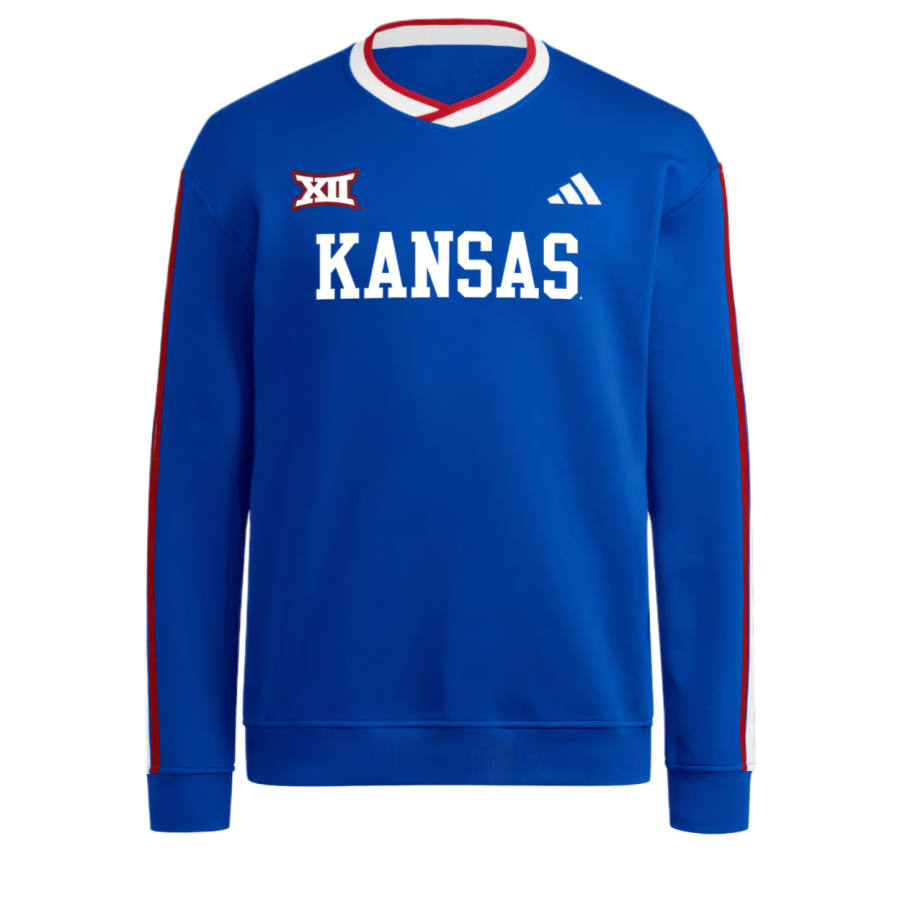 Adidas Adidas Free Shipping With AdiClub Kansas Jayhawks 3 Stripes Fleece Jersey Crew