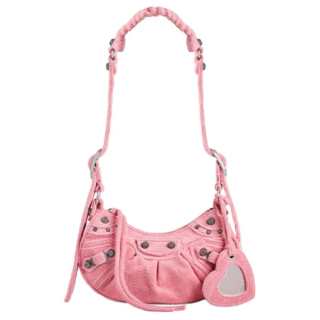 Balenciaga Le Cagole Fabric Crossbody Bag, Shoulder Bag Small Women's Pink