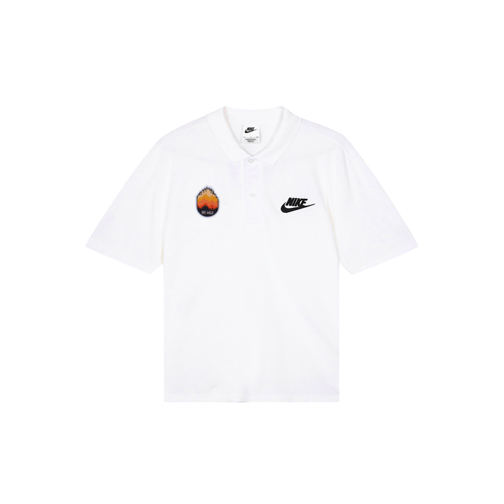 Nike Nike Polo Shirts Men's White Polo Collar Moderate Straight Fit