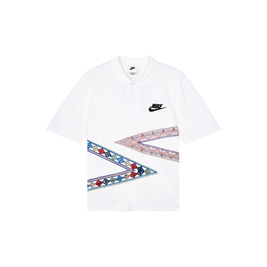 Nike Nike Polo Shirts Men's White Polo Collar Moderate Straight Fit