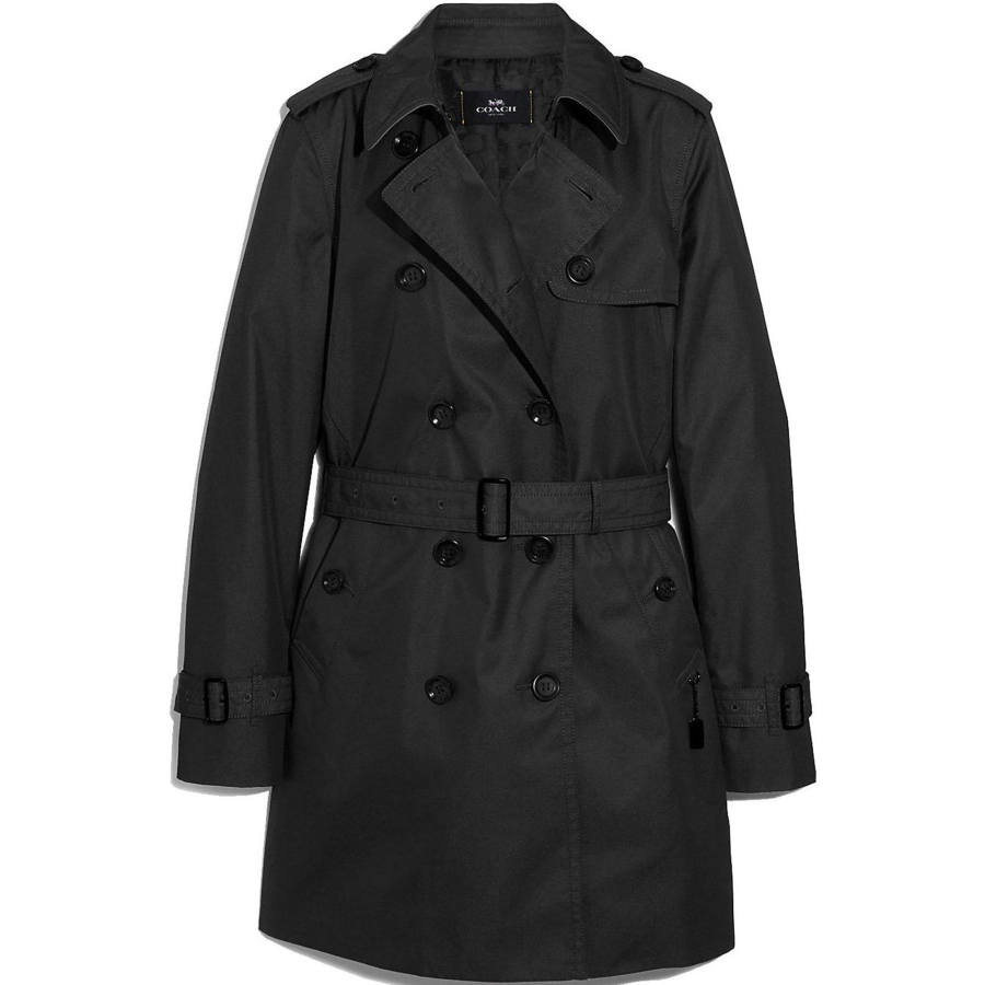 COACH COACH Trench Coat Women's Black