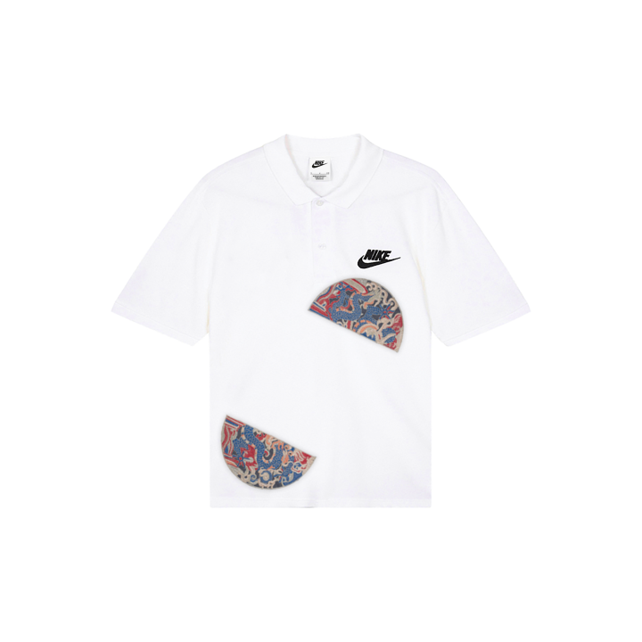 Nike Nike Polo Shirts Men's White Polo Collar Moderate Straight Fit