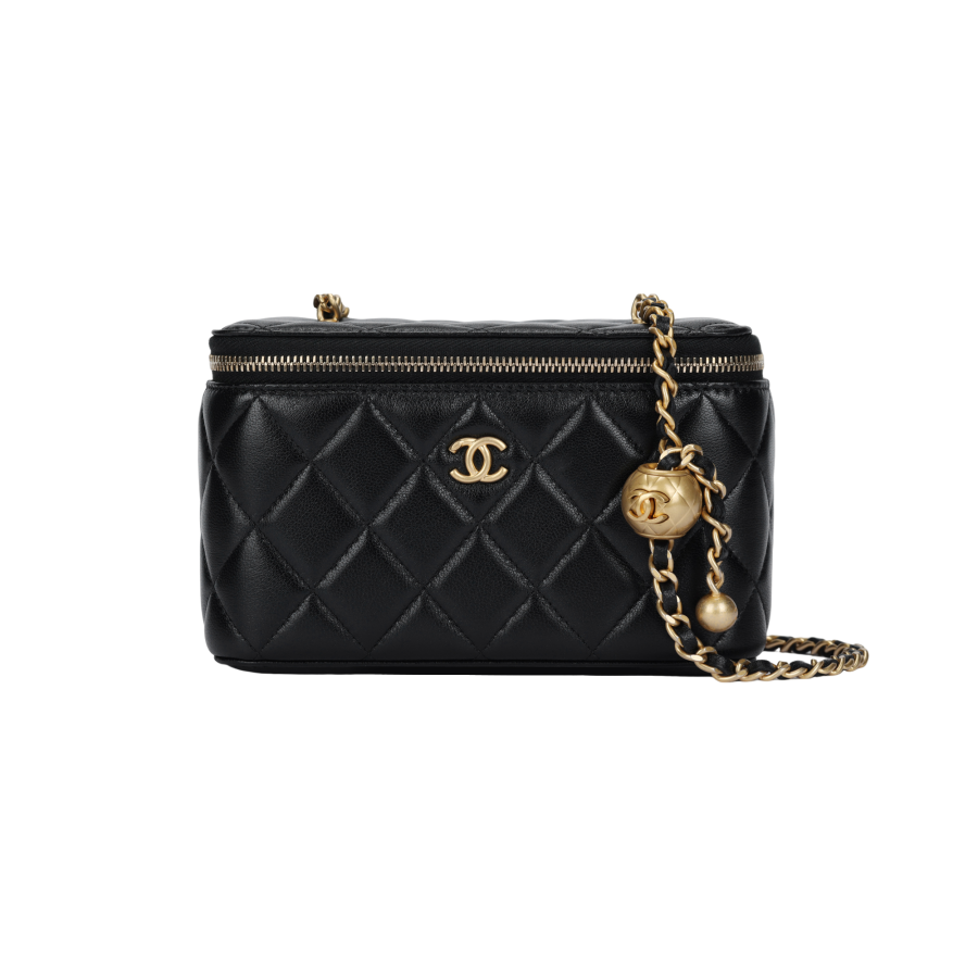 CHANEL Sheepskin Shoulder Bag, Crossbody Bag Women's Black