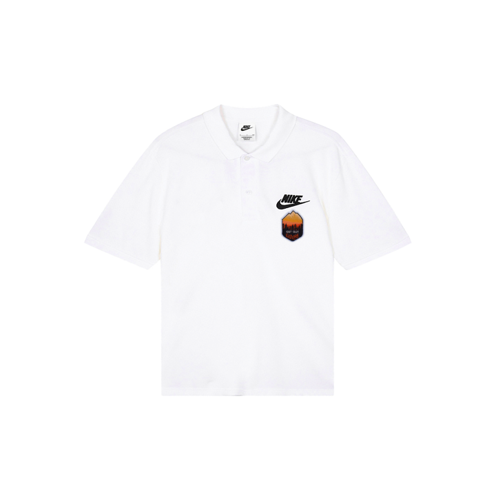Nike Nike Polo Shirts Men's White Polo Collar Moderate Straight Fit